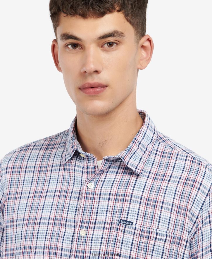 roupas Barbour camisa de verão de manga curta deanhill rosa clássico homens NH4442515