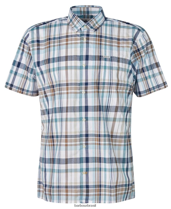 roupas Barbour camisa de verão glanton branco clássico homens NH4442322