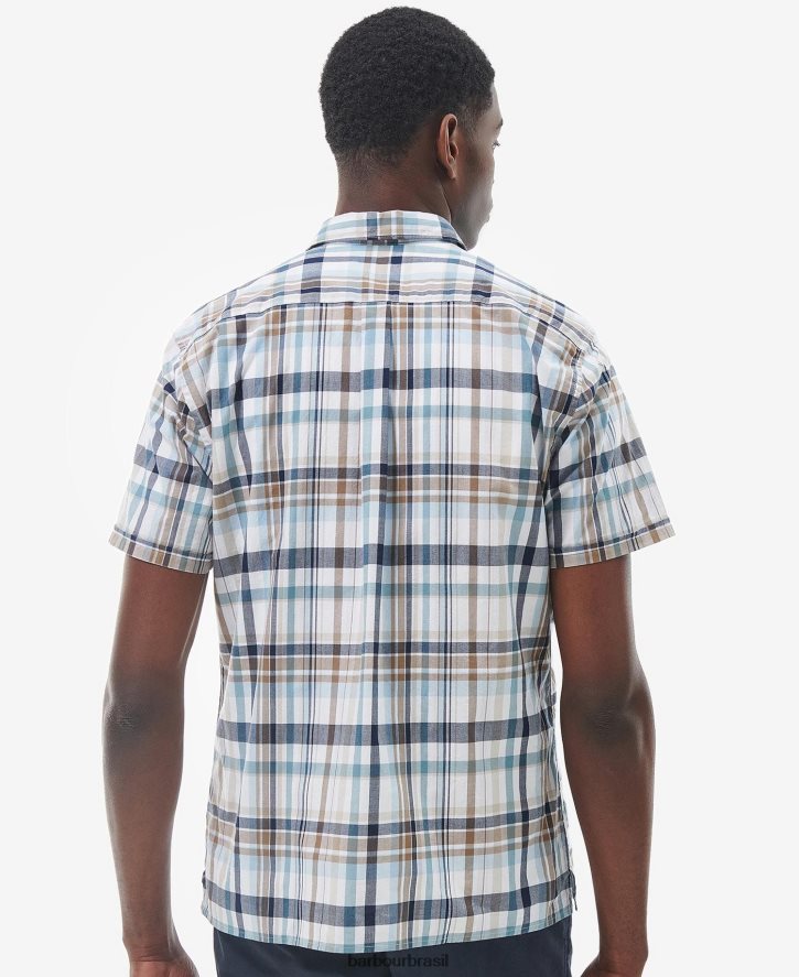 roupas Barbour camisa de verão glanton branco clássico homens NH4442322