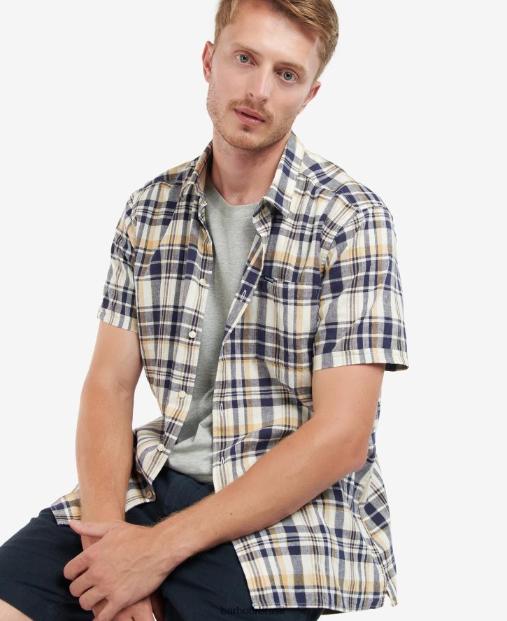 roupas Barbour camisa de verão manga curta bodmin Oliva homens NH4442421