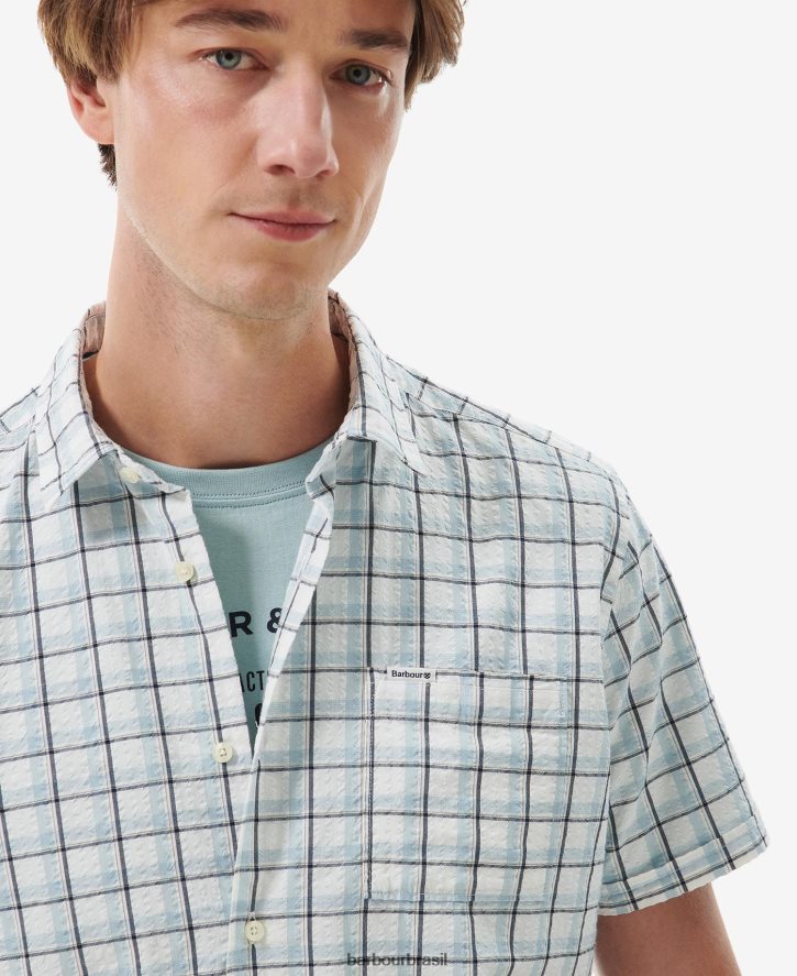 roupas Barbour camisa de verão margrave branco clássico homens NH4442428