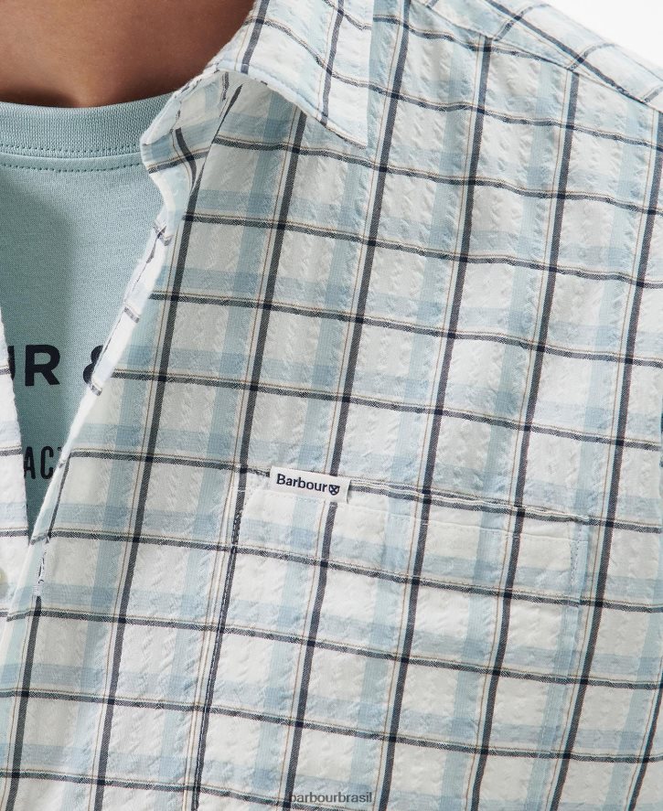 roupas Barbour camisa de verão margrave branco clássico homens NH4442428