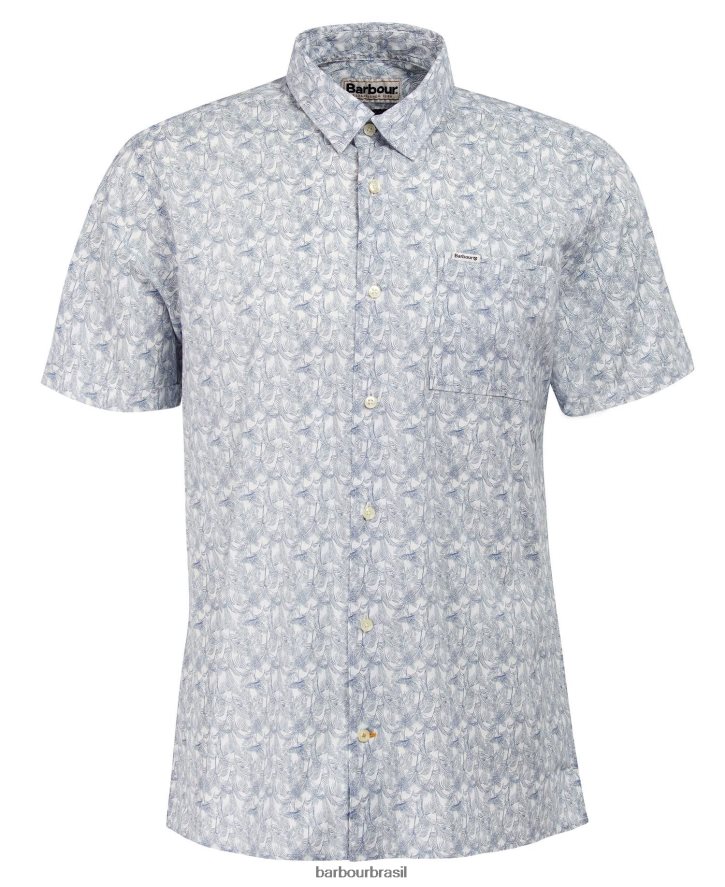 roupas Barbour camisa de verão normal lowick sussurro branco homens NH4442315