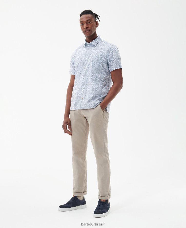 roupas Barbour camisa de verão normal lowick sussurro branco homens NH4442315