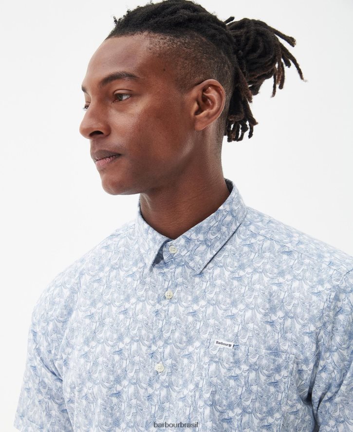 roupas Barbour camisa de verão normal lowick sussurro branco homens NH4442315