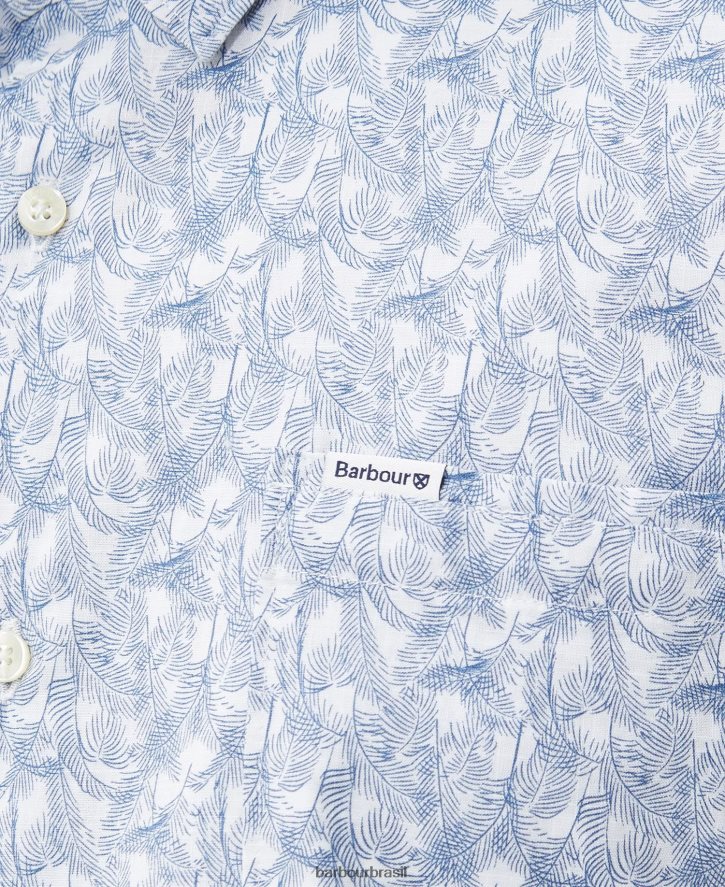 roupas Barbour camisa de verão normal lowick sussurro branco homens NH4442315