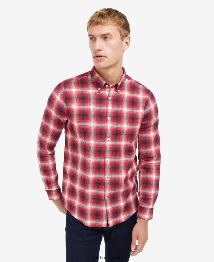 roupas Barbour camisa kershaw corrida verde homens NH4442446