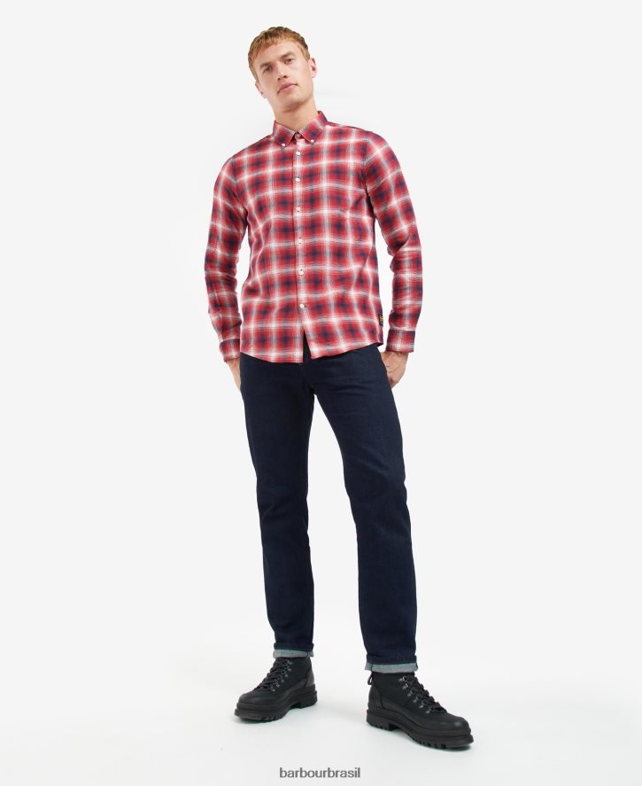 roupas Barbour camisa kershaw corrida verde homens NH4442446