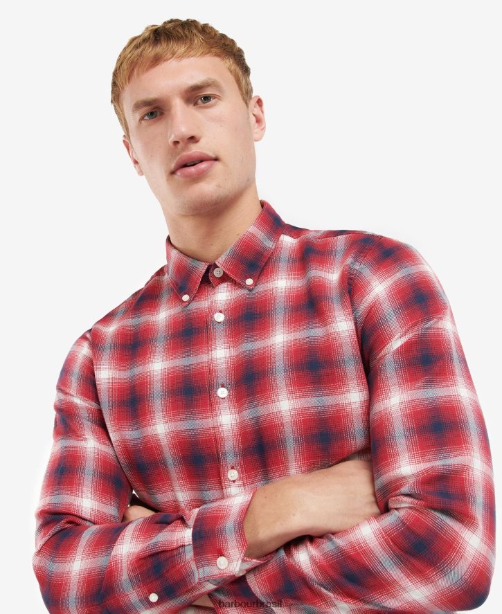 roupas Barbour camisa kershaw corrida verde homens NH4442446
