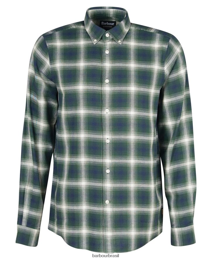 roupas Barbour camisa kershaw corrida verde homens NH4442452