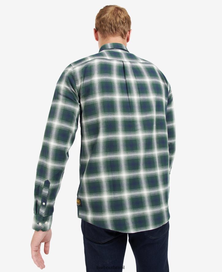 roupas Barbour camisa kershaw corrida verde homens NH4442452