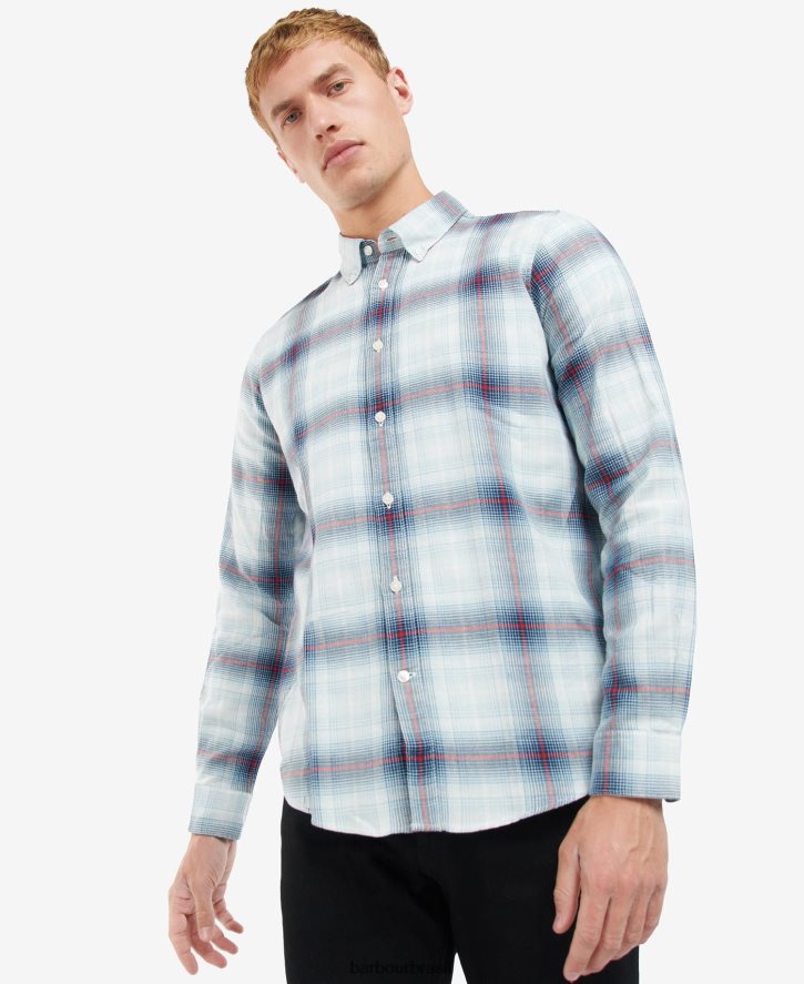 roupas Barbour camisa kickstart céu pálido homens NH4442509