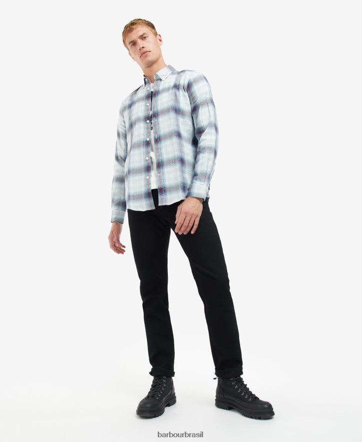roupas Barbour camisa kickstart céu pálido homens NH4442509