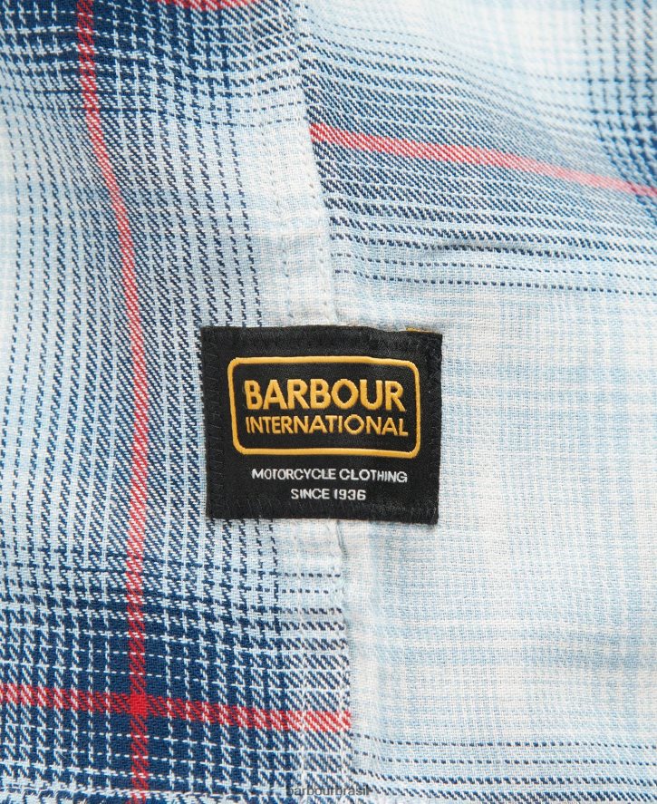 roupas Barbour camisa kickstart céu pálido homens NH4442509