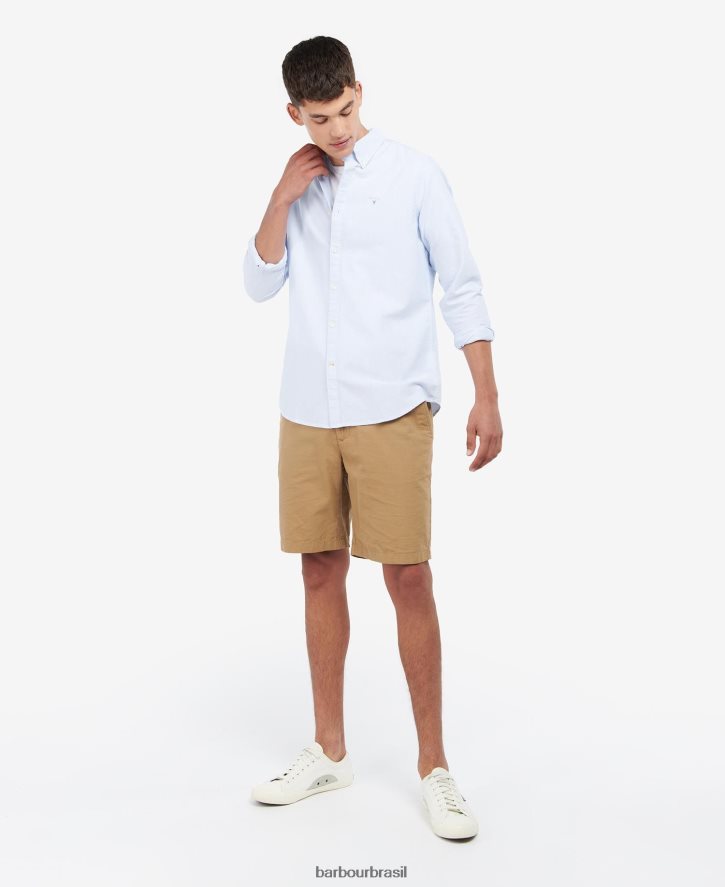 roupas Barbour camisa listrada oxford rosa clássico homens NH4442453