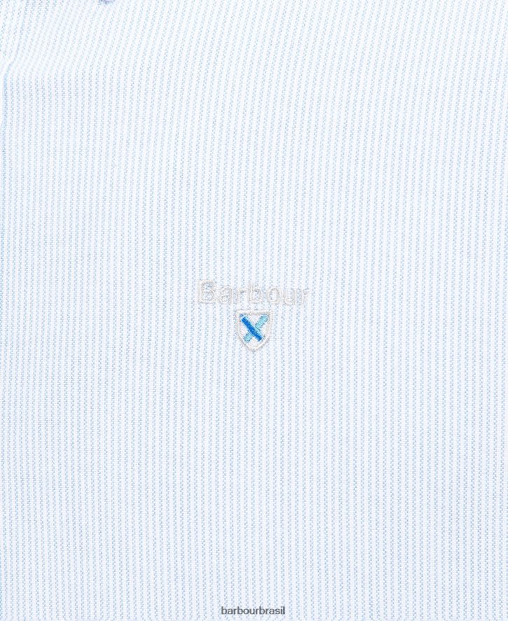 roupas Barbour camisa listrada oxford rosa clássico homens NH4442453