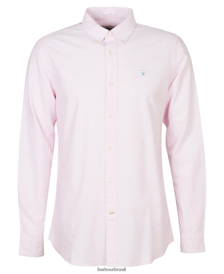 roupas Barbour camisa listrada oxford rosa clássico homens NH4442464