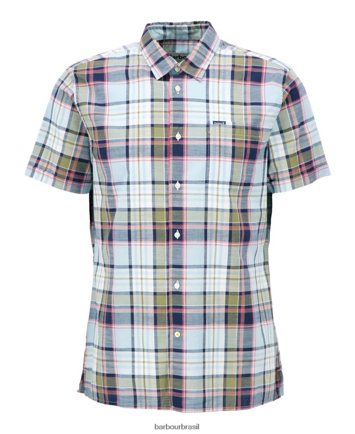 roupas Barbour camisa normal bruno céu homens NH4442351
