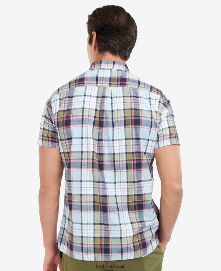 roupas Barbour camisa normal bruno céu homens NH4442351