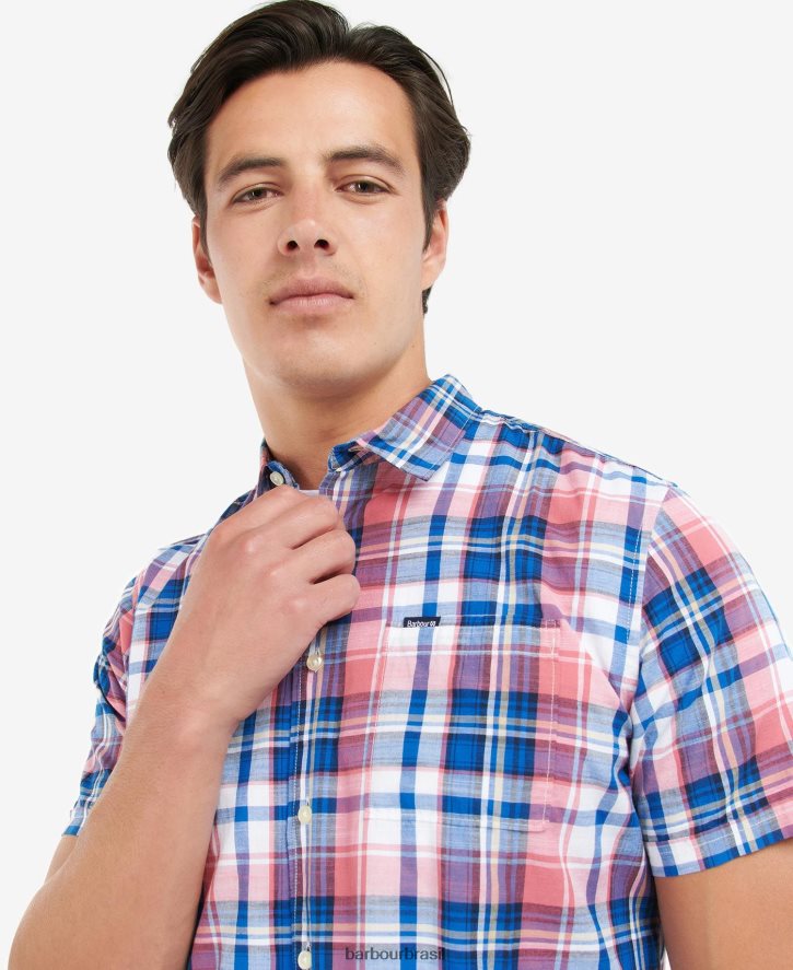 roupas Barbour camisa normal bruno céu homens NH4442493