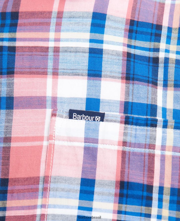 roupas Barbour camisa normal bruno céu homens NH4442493