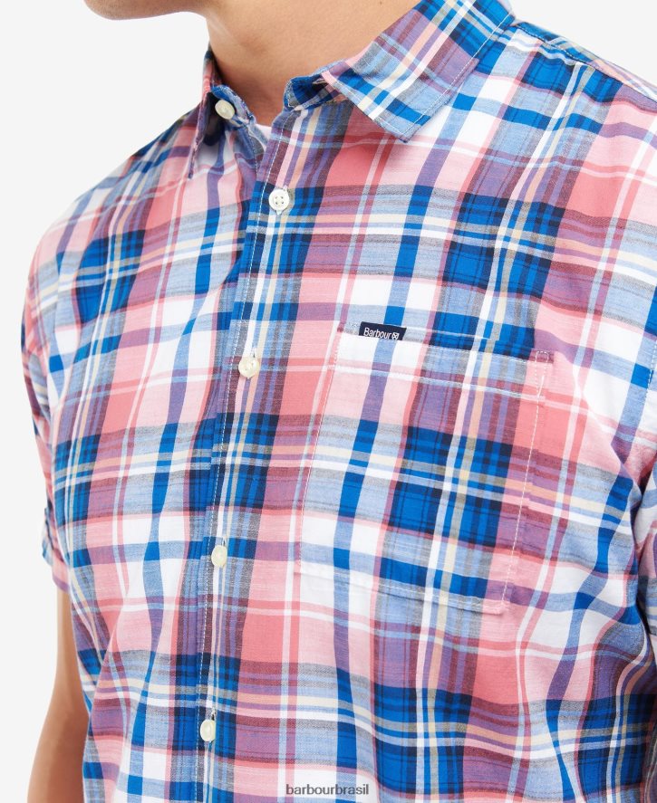 roupas Barbour camisa normal bruno céu homens NH4442493