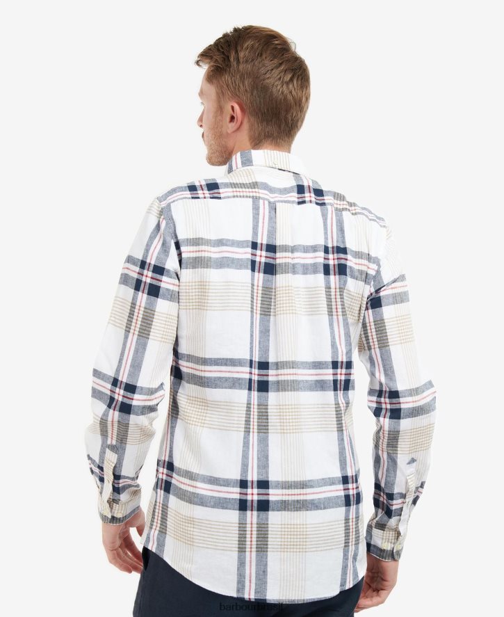 roupas Barbour camisa normal do hdson marinho clássico homens NH4442373