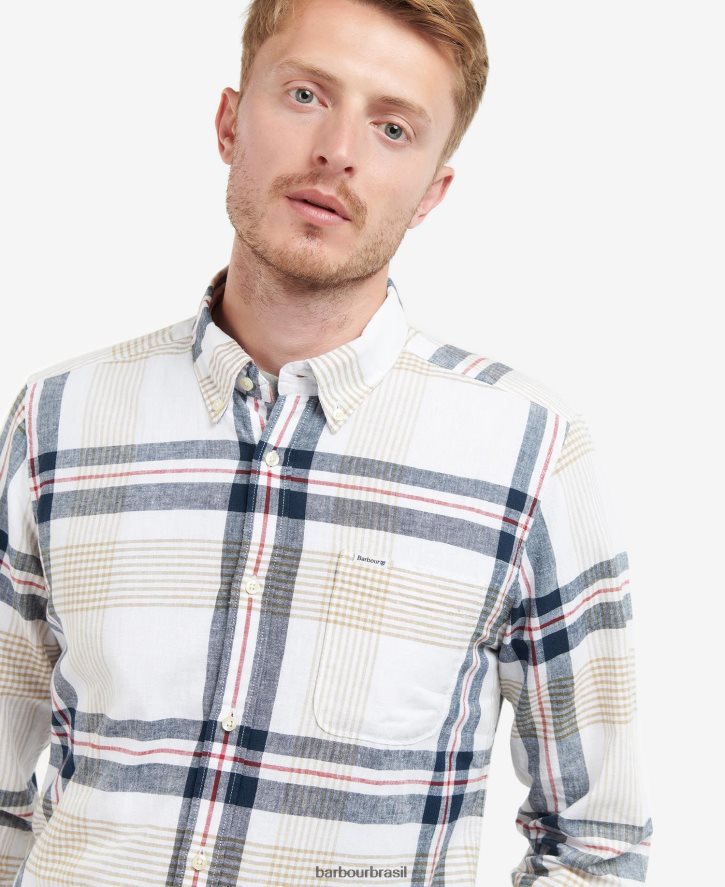 roupas Barbour camisa normal do hdson marinho clássico homens NH4442373