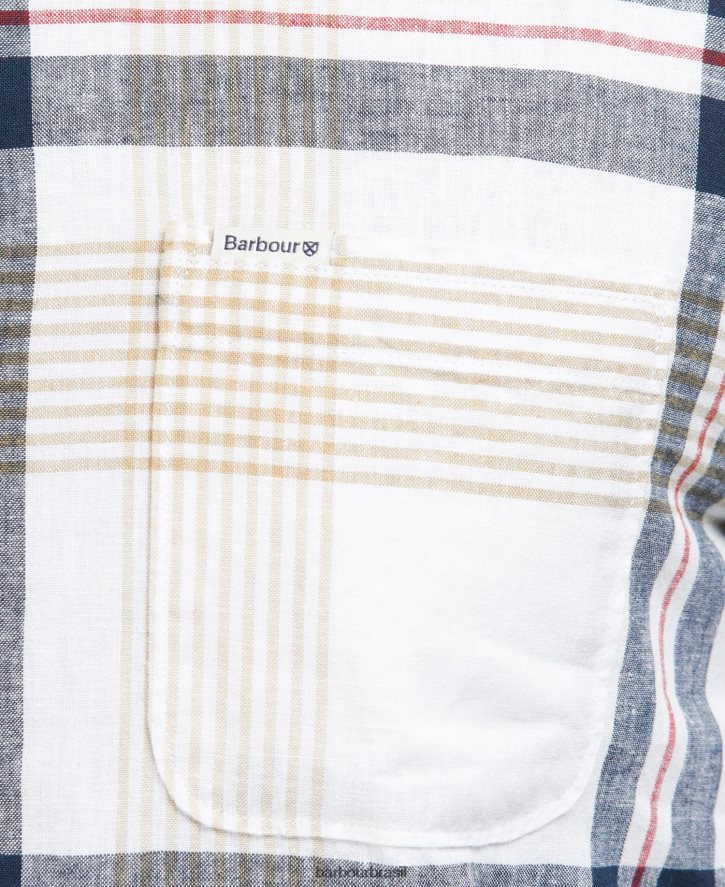 roupas Barbour camisa normal do hdson marinho clássico homens NH4442373