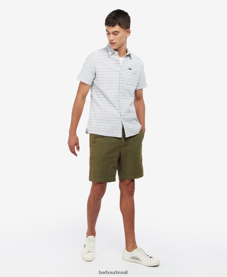 roupas Barbour camisa normal newquay marinho clássico homens NH4442520