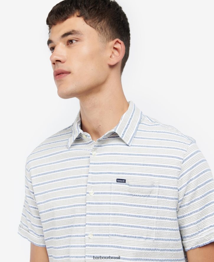 roupas Barbour camisa normal newquay marinho clássico homens NH4442520