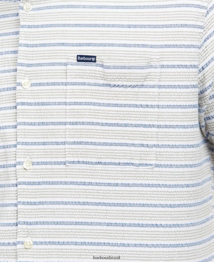 roupas Barbour camisa normal newquay marinho clássico homens NH4442520