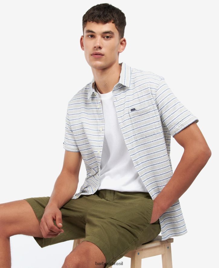 roupas Barbour camisa normal newquay marinho clássico homens NH4442520