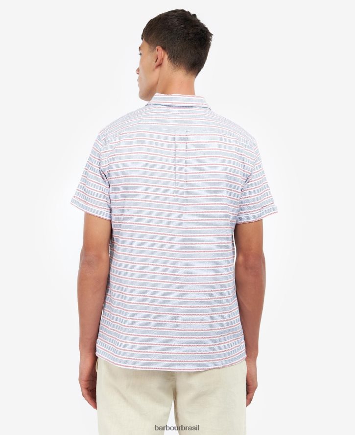 roupas Barbour camisa normal newquay marinho clássico homens NH4442530