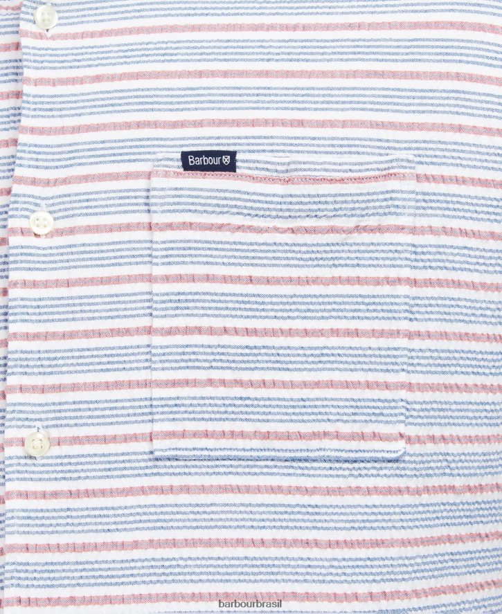 roupas Barbour camisa normal newquay marinho clássico homens NH4442530