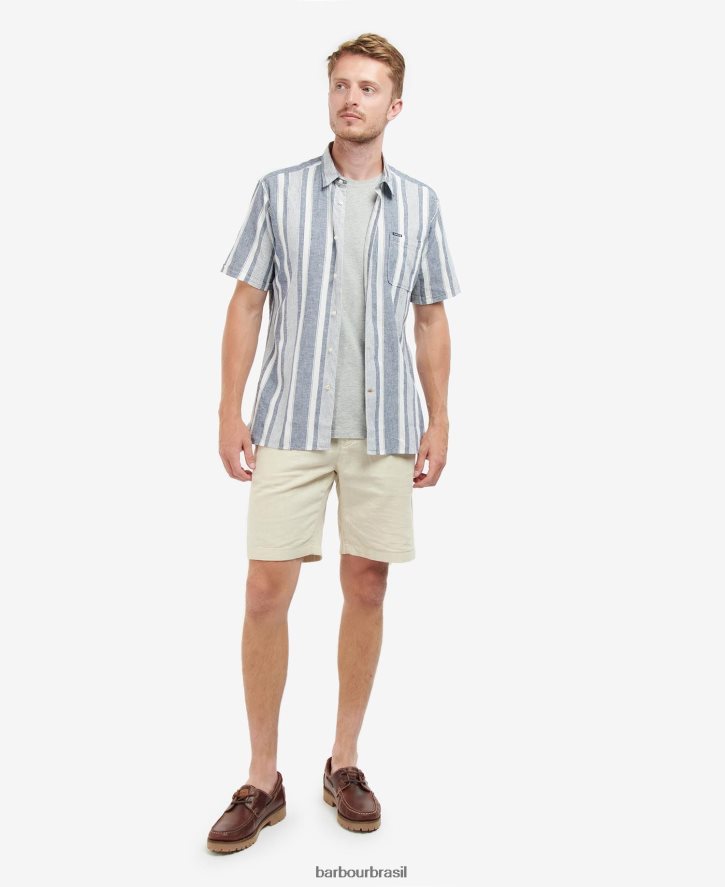 roupas Barbour camisa normal thewles marinho clássico homens NH4442511