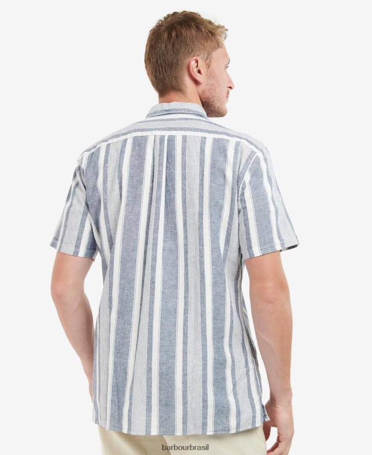 roupas Barbour camisa normal thewles marinho clássico homens NH4442511