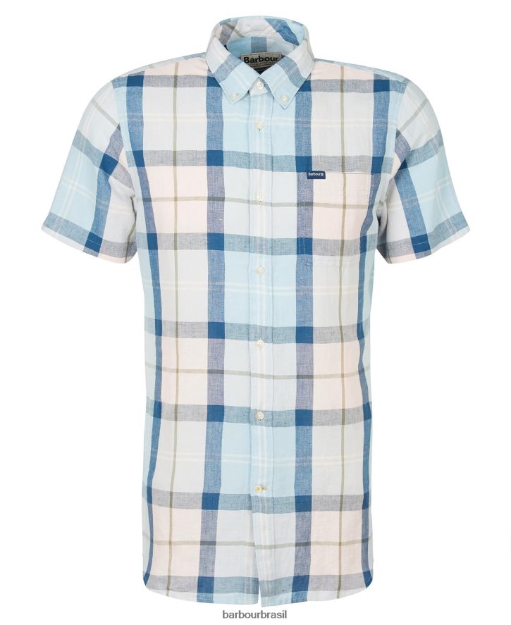 roupas Barbour camisa sob medida angus tartan de sal rosa homens NH4442429