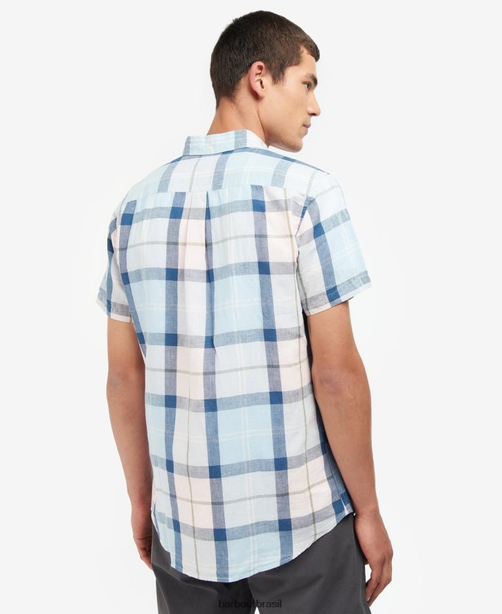 roupas Barbour camisa sob medida angus tartan de sal rosa homens NH4442429