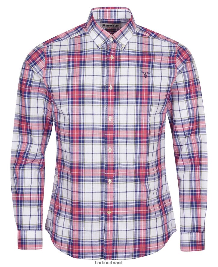 roupas Barbour camisa sob medida blakelow sussurro branco homens NH4442355