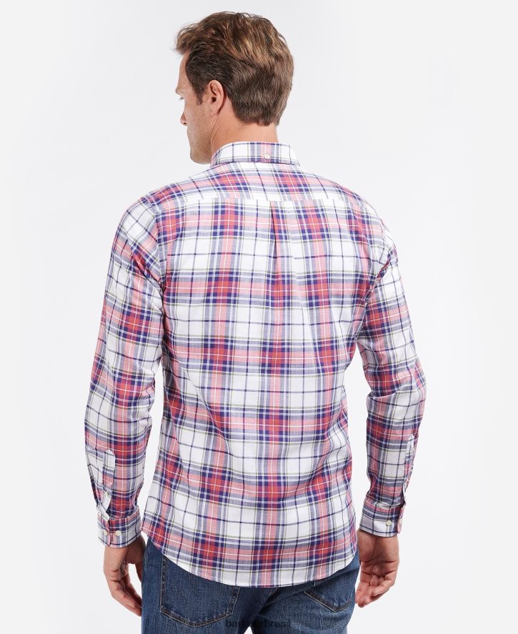 roupas Barbour camisa sob medida blakelow sussurro branco homens NH4442355