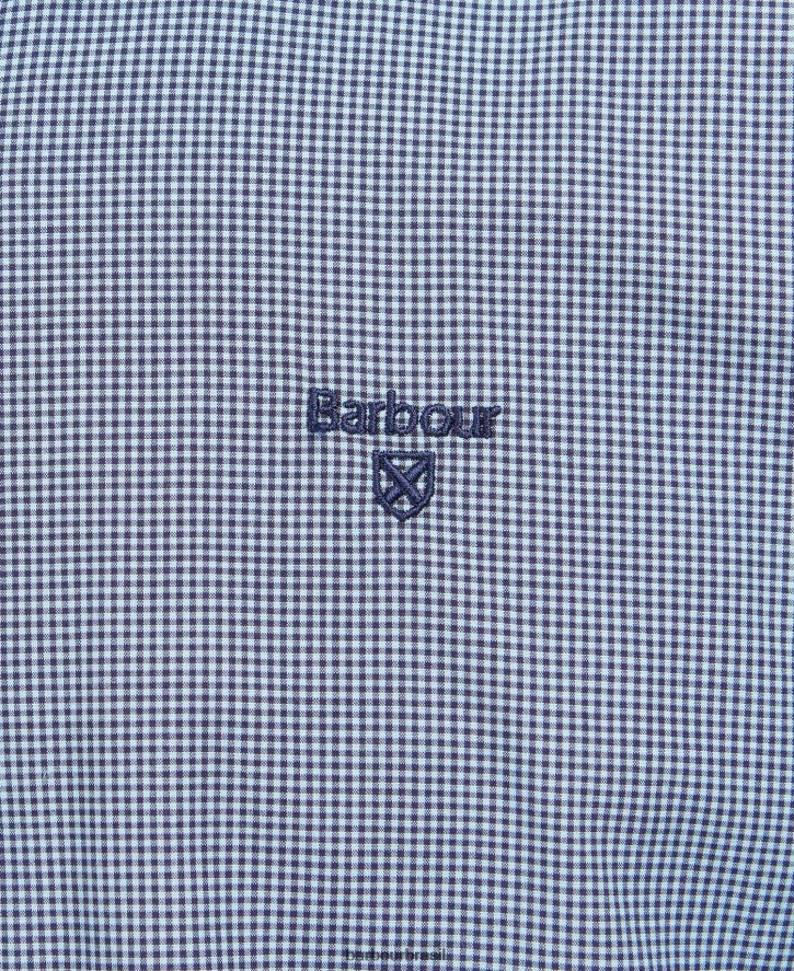 roupas Barbour camisa sob medida britland azul escuro homens NH4442497