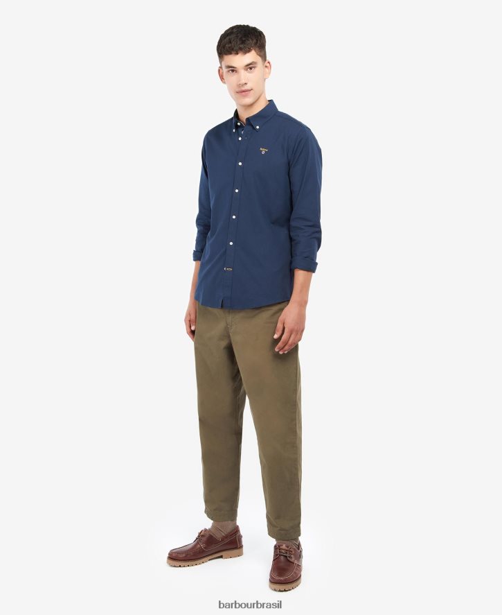 roupas Barbour camisa sob medida camford branco homens NH4442422