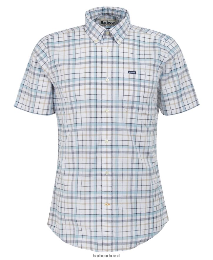 roupas Barbour camisa sob medida da adderstone branco clássico homens NH4442384
