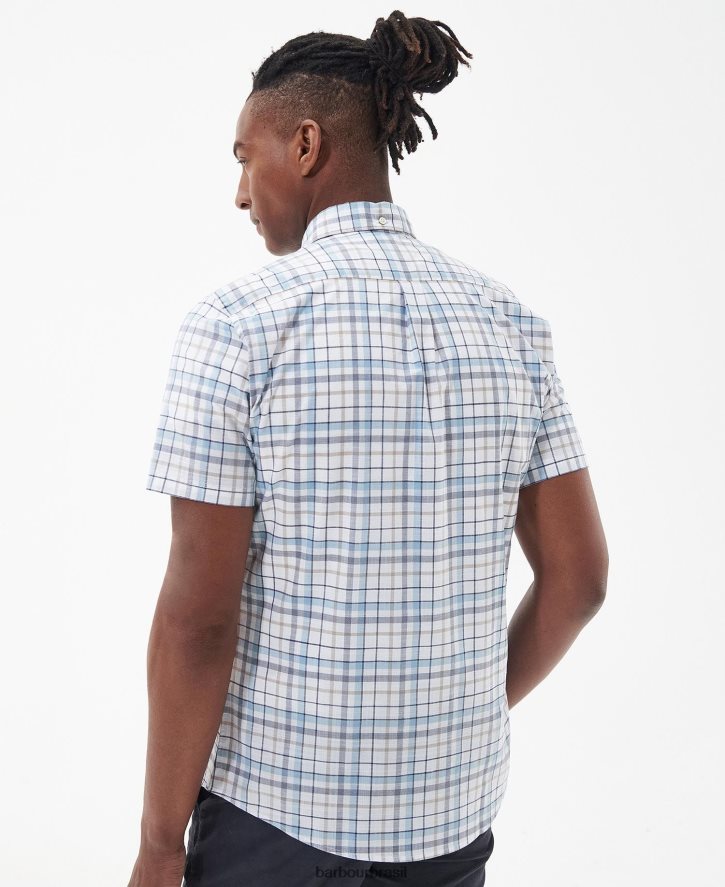 roupas Barbour camisa sob medida da adderstone branco clássico homens NH4442384