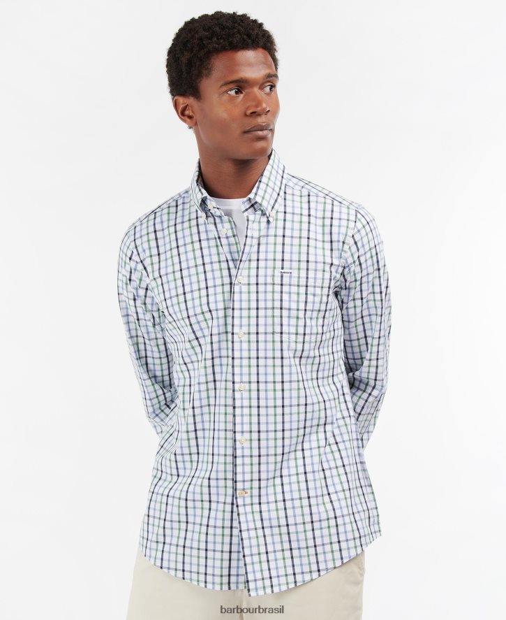 roupas Barbour camisa sob medida eldon vermelho homens NH4442426