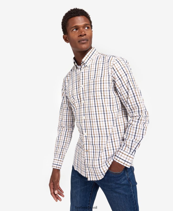 roupas Barbour camisa sob medida eldon vermelho homens NH4442467