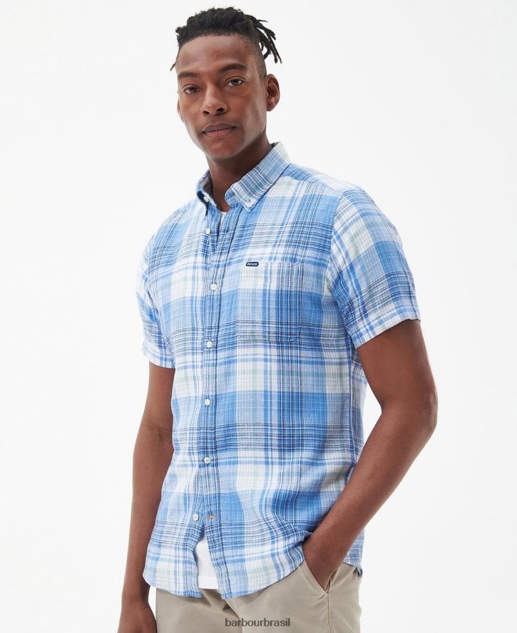 roupas Barbour camisa sob medida ellerburn branco clássico homens NH4442368