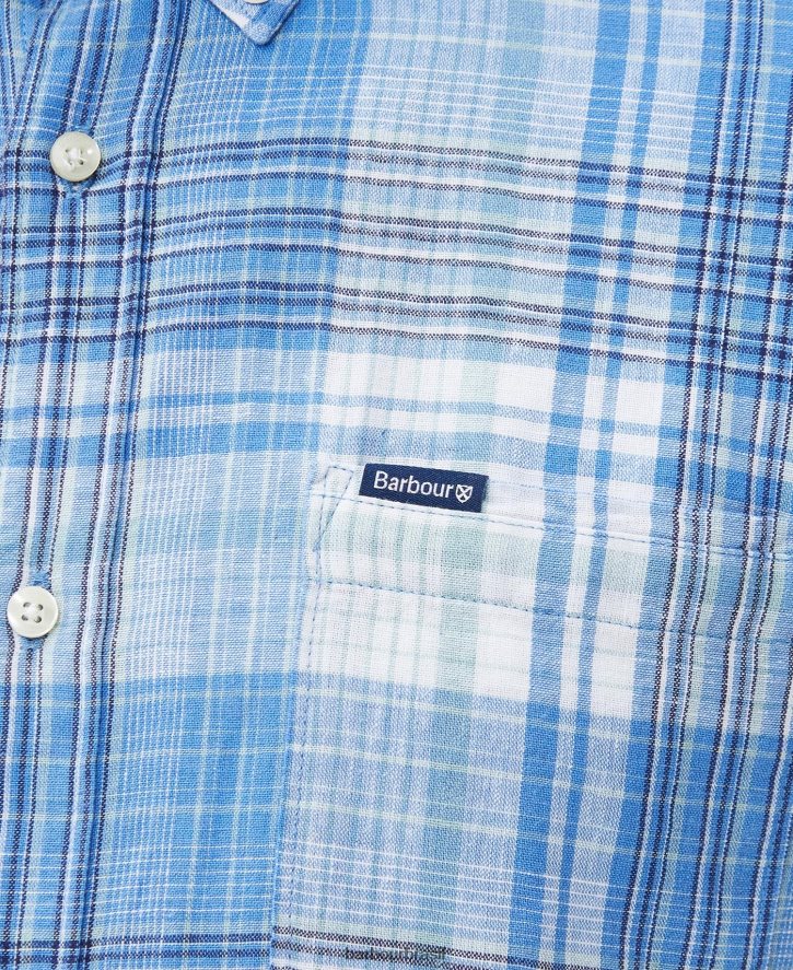 roupas Barbour camisa sob medida ellerburn branco clássico homens NH4442368