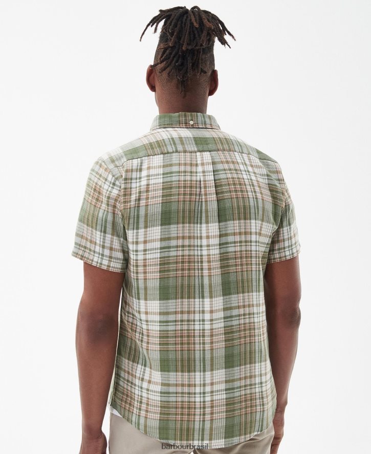 roupas Barbour camisa sob medida ellerburn branco clássico homens NH4442404